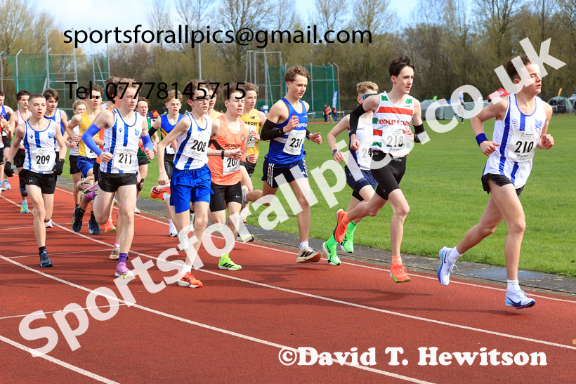 Boys Under-15s Young Athletes 5k, 2026 Northern Mens 12 and Womens 6 Stage Road Relays and Young Athletes 5k, Sheepmount Stadium, Carlisle. Photo: David T. Hewitson/Sports for All Pics